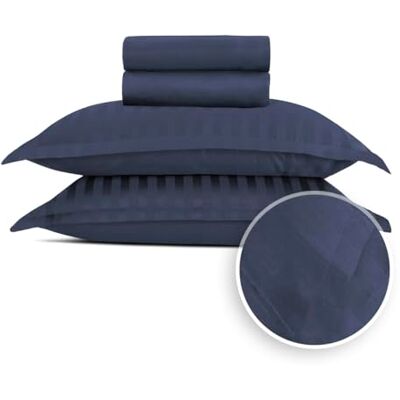 Pure Juego de Cama de 4 Piezas para 2 Personas, 100% satén de algodón, 200 Hilos, 120 g/m², Öko-Tex, sábana encimera de 240 x 300 cm, sábana Bajera Ajustable de 180 x 200 x 30 cm, 2 Fundas de Pure Juego de Cama de 4 Piezas para 2 Personas, 100% satén de algodón, 200 Hilos, 120 g/m², Öko-Tex, sábana encimera de 240 x 300 cm, sábana Bajera Ajustable de 180 x 200 x 30 cm, 2 Fundas de