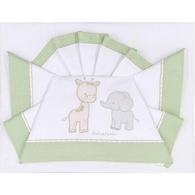 ANDY & HELEN ® Juego de sábanas para Cuna/Cama de bebé (3 Piezas: encimera, sábana Bajera Ajustable y Funda de Almohada, 100% algodón), Color Verde ANDY & HELEN ® Juego de sábanas para Cuna/Cama de bebé (3 Piezas: encimera, sábana Bajera Ajustable y Funda de Almohada, 100% algodón), Color Verde