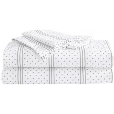 Betsey Johnson Colección Dots & Stripes Juego de sábanas – Microfibra Suave y acogedora, Suave y Resistente a Las Arrugas, Lavable a máquina para un fácil Cuidado, Queen, Gris Betsey Johnson Colección Dots & Stripes Juego de sábanas – Microfibra Suave y acogedora, Suave y Resistente a Las Arrugas, Lavable a máquina para un fácil Cuidado, Queen, Gris