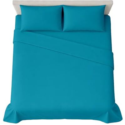 hermet Juego de sábanas para cama de matrimonio de color liso, 4 piezas, sábana bajera, sábana encimera, 2 fundas de almohada de 50 x 80 cm, esquina de 30 cm, suave microfibra, certificado Oekotex, no hermet Juego de sábanas para cama de matrimonio de color liso, 4 piezas, sábana bajera, sábana encimera, 2 fundas de almohada de 50 x 80 cm, esquina de 30 cm, suave microfibra, certificado Oekotex, no