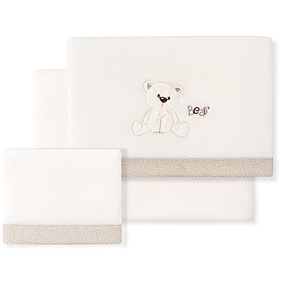 Interbaby Juego de Sábanas para Minicuna de CORALINA Oso Lazo en beige · Sábanas de Invierno para bebés Interbaby Juego de Sábanas para Minicuna de CORALINA Oso Lazo en beige · Sábanas de Invierno para bebés