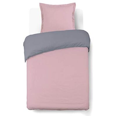 Vision Juego de Cama Reversible 100% Algodón – Gris Rosa – Cama Individual (140x200 cm) – Incluye Funda Nórdica y Almohada (65x65 cm) – 57 Hilos, Suave y Confortable, Certificado Oeko-Tex Vision Juego de Cama Reversible 100% Algodón – Gris Rosa – Cama Individual (140x200 cm) – Incluye Funda Nórdica y Almohada (65x65 cm) – 57 Hilos, Suave y Confortable, Certificado Oeko-Tex