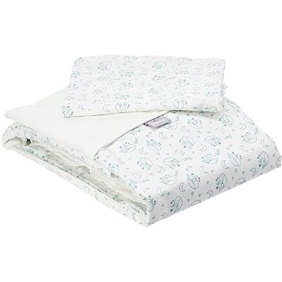 Chicco Next2Me Foxy Juego de Funda nórdica de 3 Piezas, Color Blanco y Verde Chicco Next2Me Foxy Juego de Funda nórdica de 3 Piezas, Color Blanco y Verde
