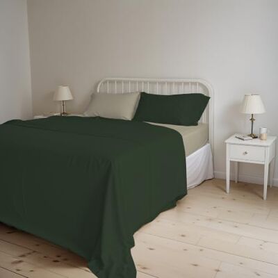 MB HOME BASIC Juego de sábanas verde oliva - Ropa de cama MB HOME BASIC Juego de sábanas verde oliva - Ropa de cama