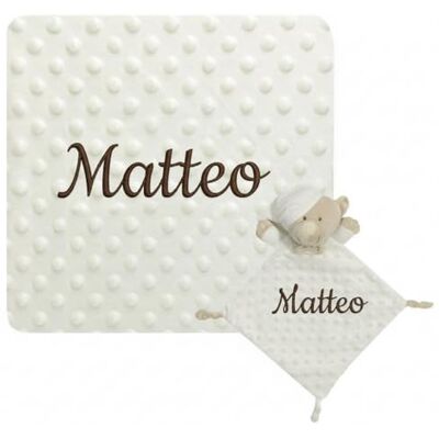 various Set Regalo Bebé Personalizado Manta y Dou Dou Bordado Beige various Set Regalo Bebé Personalizado Manta y Dou Dou Bordado Beige