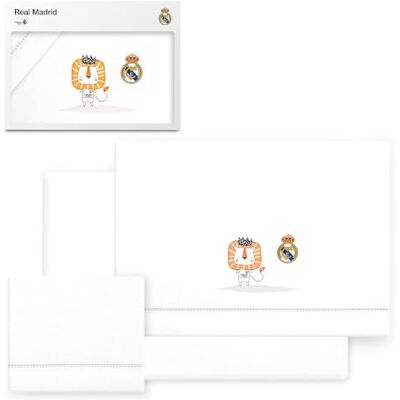 Interbaby Juego de sábanas para Cuna Real Madrid – Juego de Sábanas 3 con León y Escudo Bordado – 100% Algodón Suave, Transpirable e Hipoalergénico – Producto Oficial para Bebés Recién Nacidos Interbaby Juego de sábanas para Cuna Real Madrid – Juego de Sábanas 3 con León y Escudo Bordado – 100% Algodón Suave, Transpirable e Hipoalergénico – Producto Oficial para Bebés Recién Nacidos