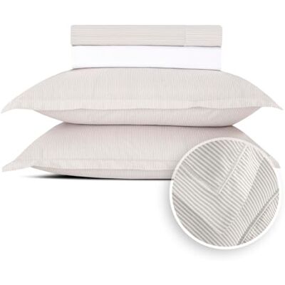 Pure Ropa de Cama de 5 Piezas para 2 – 100% algodón percal de 200 Hilos, 122 g/m², Öko-Tex, 1 sábana encimera de 240 x 300 cm, 2 sábanas bajeras de 90 x 200 x 30 cm, 2 Fundas de Almohada de 63 Pure Ropa de Cama de 5 Piezas para 2 – 100% algodón percal de 200 Hilos, 122 g/m², Öko-Tex, 1 sábana encimera de 240 x 300 cm, 2 sábanas bajeras de 90 x 200 x 30 cm, 2 Fundas de Almohada de 63