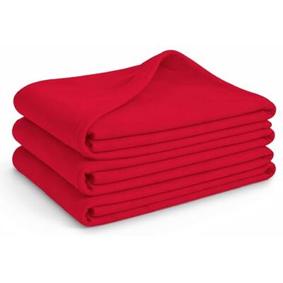 Glart 3 unidades mantas de forro polar, más de 200 g/m², 130 x 160 cm, color rojo Glart 3 unidades mantas de forro polar, más de 200 g/m², 130 x 160 cm, color rojo