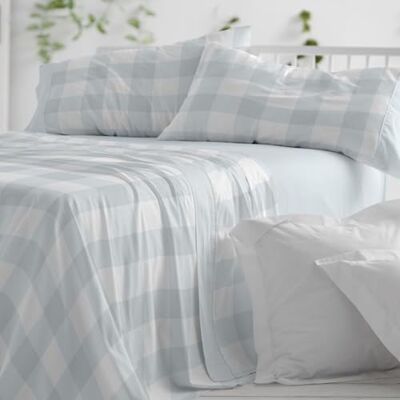 Blanco Juego de sábanas Cama de 150cm. (+Medidas Disponibles) Diseño 543 Color Azul (150x190/200cm.) Blanco Juego de sábanas Cama de 150cm. (+Medidas Disponibles) Diseño 543 Color Azul (150x190/200cm.)