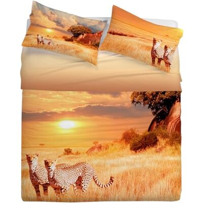 Gabel Juego de sábanas Savana, 250 x 290 cm, Puro algodón, topacio, impresión fotográfica Digital, Doble Cara Gabel Juego de sábanas Savana, 250 x 290 cm, Puro algodón, topacio, impresión fotográfica Digital, Doble Cara