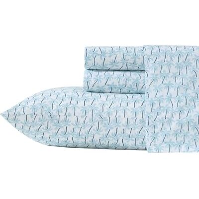 Tommy Bahama Sábana tamaño Queen con Fundas a Juego, Ropa de Cama de percal de algodón súper Suave con Fundas a Juego, decoración Tropical del hogar, Certificado Oeko-Tex, Azul salmástico, tamaño Tommy Bahama Sábana tamaño Queen con Fundas a Juego, Ropa de Cama de percal de algodón súper Suave con Fundas a Juego, decoración Tropical del hogar, Certificado Oeko-Tex, Azul salmástico, tamaño