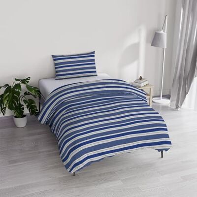 Conjunto de funda nórdica azul a rayas Datex - Ropa de cama Conjunto de funda nórdica azul a rayas Datex - Ropa de cama