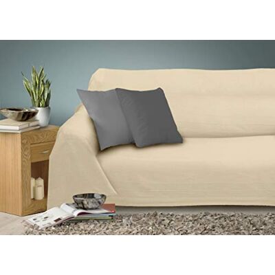 Miracle Home Colcha Multiuso Caiman, 100% algodón, Crudo, 220X260 Miracle Home Colcha Multiuso Caiman, 100% algodón, Crudo, 220X260