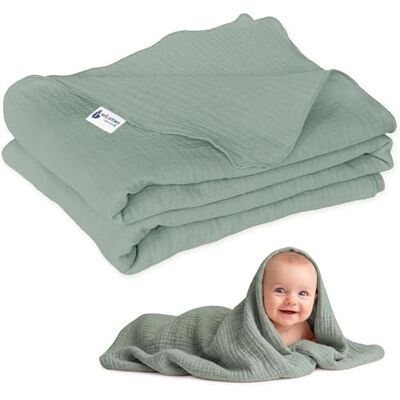 Medi Partners Manta de Muselina para Bebe 100x150cm Mantas Recien Nacido Mantita Bebes 100% Algodon Blanket Verano Bebés Universal Confortable (Oliva) Medi Partners Manta de Muselina para Bebe 100x150cm Mantas Recien Nacido Mantita Bebes 100% Algodon Blanket Verano Bebés Universal Confortable (Oliva)