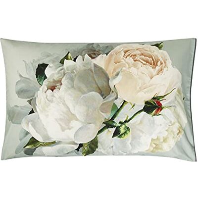 Designers Guild Peonia Funda de Almohada Estampada de satén de algodón, 50 x 75 cm, Color Gris Designers Guild Peonia Funda de Almohada Estampada de satén de algodón, 50 x 75 cm, Color Gris