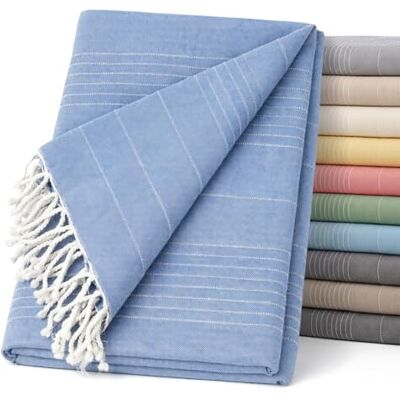 ECOMMERC3 Foulard Multiusos Tamaño 230x260 cm Azul Cubrecama Decorativo, Colcha Multiusos, Jarapa Sofá o Cama, Protector Ligero y Elegante ECOMMERC3 Foulard Multiusos Tamaño 230x260 cm Azul Cubrecama Decorativo, Colcha Multiusos, Jarapa Sofá o Cama, Protector Ligero y Elegante