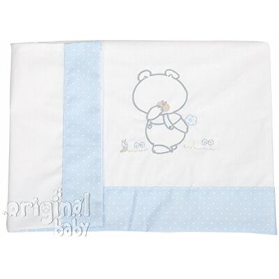 Babyline Sábana Bebé Algodón Orgánico + Bajera Ajustable + Almohada. Bordada. 100% Algodón, Hipoalergénica, Suave, Hilatura Premium. (Pepo Celeste, Maxicuna 70x140) Babyline Sábana Bebé Algodón Orgánico + Bajera Ajustable + Almohada. Bordada. 100% Algodón, Hipoalergénica, Suave, Hilatura Premium. (Pepo Celeste, Maxicuna 70x140)