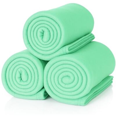 ALCLEAR 3 Piezas de Mantas de vellón Oeko Tex, Color Verde Menta, Gran tamaño 130x160 cm, más de 200 g/m2, Manta de sofá, Picnic ALCLEAR 3 Piezas de Mantas de vellón Oeko Tex, Color Verde Menta, Gran tamaño 130x160 cm, más de 200 g/m2, Manta de sofá, Picnic