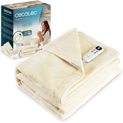 Cecotec Manta Eléctrica 160x130cm HeatConfort Calma (160 x 130). 115W, 10 Niveles de Temperatura Ajustables, Controlador LCD Extraíble, Temporizador con Apagado Automático, PTC+ Tecnología NTC Cecotec Manta Eléctrica 160x130cm HeatConfort Calma (160 x 130). 115W, 10 Niveles de Temperatura Ajustables, Controlador LCD Extraíble, Temporizador con Apagado Automático, PTC+ Tecnología NTC