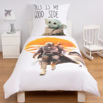 Disney Juego de Ropa de Cama Reversible Home Mandalorian 140x200 Funda de Almohada 65x65 Percal Supersuave 100% algodón, Juego de Cama Mandalorian de 2 Piezas, Suave y cómodo al Tacto. Disney Juego de Ropa de Cama Reversible Home Mandalorian 140x200 Funda de Almohada 65x65 Percal Supersuave 100% algodón, Juego de Cama Mandalorian de 2 Piezas, Suave y cómodo al Tacto.