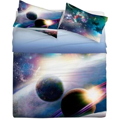 Gabel Juego de sábanas con diseño de Planetas, 250 x 290 cm, Puro algodón, Multicolor, impresión fotográfica Digital Gabel Juego de sábanas con diseño de Planetas, 250 x 290 cm, Puro algodón, Multicolor, impresión fotográfica Digital