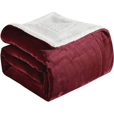 Elegant Comfort Manta Sherpa de Franela Reversible ultrasuave, acogedora Manta de Forro Polar Sedoso para sofá, Cama, Manta de Invierno cálida y Afelpada para Regalo, tamaño Queen, Color borgoña Elegant Comfort Manta Sherpa de Franela Reversible ultrasuave, acogedora Manta de Forro Polar Sedoso para sofá, Cama, Manta de Invierno cálida y Afelpada para Regalo, tamaño Queen, Color borgoña