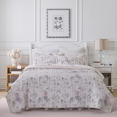 Laura Ashley Home Colección Breezy Floral Ropa de Cama 100% algodón, Reversible, Ligera y Transpirable, prelavada para Mayor suavidad, Queen, Rosa/Verde Laura Ashley Home Colección Breezy Floral Ropa de Cama 100% algodón, Reversible, Ligera y Transpirable, prelavada para Mayor suavidad, Queen, Rosa/Verde