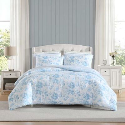 Laura Ashley El Juego Incluye sábanas, Funda de Almohada y Funda de Almohada a Juego, Peso Medio, Certificado Oeko-Tex, Azul Anja, tamaño Individual Laura Ashley El Juego Incluye sábanas, Funda de Almohada y Funda de Almohada a Juego, Peso Medio, Certificado Oeko-Tex, Azul Anja, tamaño Individual