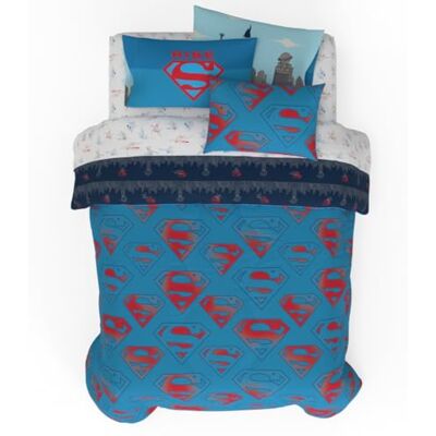 Franco Superman DC Comics Juego de edredón y sábanas de Microfibra Reversible súper Suave y Acogedor con Funda, 7 Piezas, tamaño matrimonial (Producto Oficial) Franco Superman DC Comics Juego de edredón y sábanas de Microfibra Reversible súper Suave y Acogedor con Funda, 7 Piezas, tamaño matrimonial (Producto Oficial)