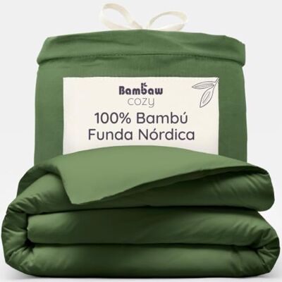 Bambaw Funda Nordica 155x220 Bambú, Funda Nordico Cama 90/105 cm, Sábanas Refrescante Verano e Invierno, Sábanas de Bambú Antiacaros y Termorreguladoras Certificadas Oeko-Tex (Oliva) Bambaw Funda Nordica 155x220 Bambú, Funda Nordico Cama 90/105 cm, Sábanas Refrescante Verano e Invierno, Sábanas de Bambú Antiacaros y Termorreguladoras Certificadas Oeko-Tex (Oliva)
