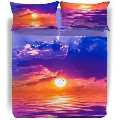 Conjunto completo de ropa de cama de algodón Caleffi - Lost Horizon para cama doble Conjunto completo de ropa de cama de algodón Caleffi - Lost Horizon para cama doble
