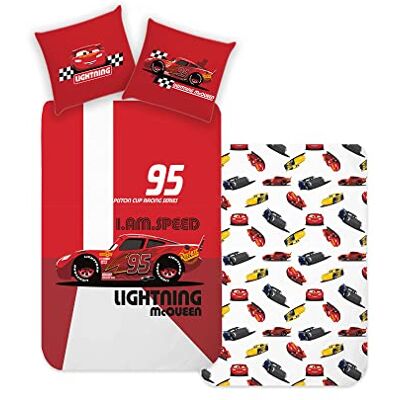 Disney Home Cars Juego de Ropa de Cama Infantil Reversible de 135 x 200 cm, Funda de Almohada de 80 x 80 cm, 100% algodón, 2 Piezas, Suave y Agradable a la Piel Disney Home Cars Juego de Ropa de Cama Infantil Reversible de 135 x 200 cm, Funda de Almohada de 80 x 80 cm, 100% algodón, 2 Piezas, Suave y Agradable a la Piel