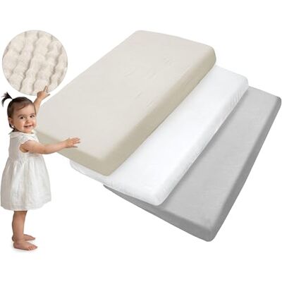Medi Partners Sabana Bajera Cuna 60x120 Set de 3-100% Algodon Sabanas de Algodón Muselina Bebe Ropa de Cama para Bebés Dormir Cuna Fitted Bed Sheet Protector (Beige-Blanco-Gris) Medi Partners Sabana Bajera Cuna 60x120 Set de 3-100% Algodon Sabanas de Algodón Muselina Bebe Ropa de Cama para Bebés Dormir Cuna Fitted Bed Sheet Protector (Beige-Blanco-Gris)