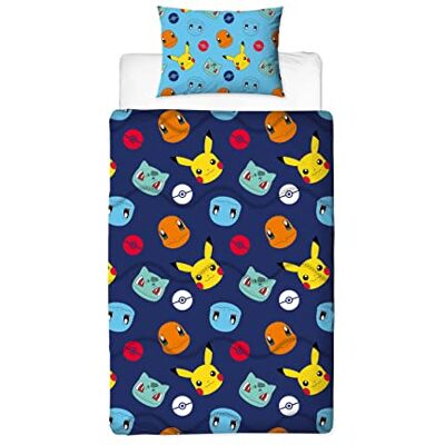 Conjunto de Ropa de Cama Reversible para Niños Pokémon - Azul - Conjunto de Ropa de Cama Conjunto de Ropa de Cama Reversible para Niños Pokémon - Azul - Conjunto de Ropa de Cama