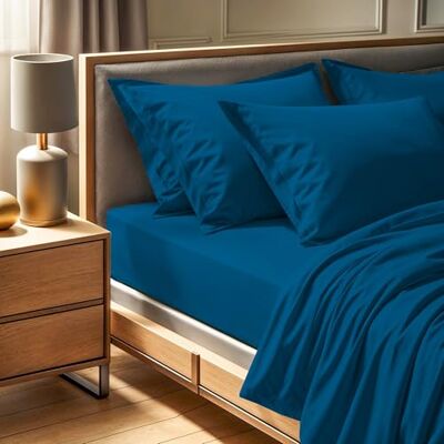 Nuit Des Rêves Premium Ranforce Sábana Bajera Ajustable (180 x 200 + 30 cm, 100% algodón, 145 Hilos, Lavable a máquina a 30 °C, Suave y Duradera), Color Azul petróleo Nuit Des Rêves Premium Ranforce Sábana Bajera Ajustable (180 x 200 + 30 cm, 100% algodón, 145 Hilos, Lavable a máquina a 30 °C, Suave y Duradera), Color Azul petróleo