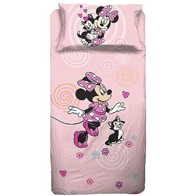 Juego de cama individual Minnie Mouse - Algodón, Fácil cuidado Juego de cama individual Minnie Mouse - Algodón, Fácil cuidado