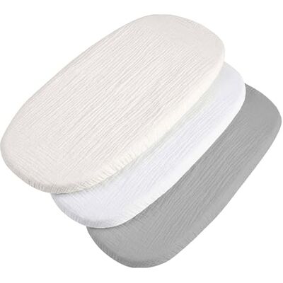 Medi Partners Sabanas Cuna Bebe 86x40 Sabana Bajera Capazo Set de 3 Funda Colchon Combiador para Carro 100% Algodón Muselina Universal Minicuna Moises Sábanas Carrito (Beige-Blanco-Gris) Medi Partners Sabanas Cuna Bebe 86x40 Sabana Bajera Capazo Set de 3 Funda Colchon Combiador para Carro 100% Algodón Muselina Universal Minicuna Moises Sábanas Carrito (Beige-Blanco-Gris)