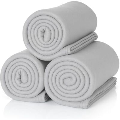 ALCLEAR 3 Piezas de Mantas de vellón Oeko Tex, Color Gris Platino, Gran tamaño 130x160 cm, más de 200 g/m2, Manta de sofá, Picnic ALCLEAR 3 Piezas de Mantas de vellón Oeko Tex, Color Gris Platino, Gran tamaño 130x160 cm, más de 200 g/m2, Manta de sofá, Picnic