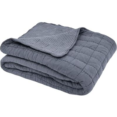 Sleepdown Manta Acolchada para sofá Cama, súper Suave, cálida y acogedora, Lujosa Colcha – Azul Mezclilla – 200 cm x 150 cm Sleepdown Manta Acolchada para sofá Cama, súper Suave, cálida y acogedora, Lujosa Colcha – Azul Mezclilla – 200 cm x 150 cm
