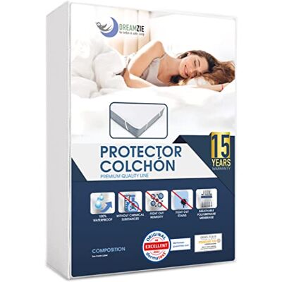 Funda de Colchón Impermeable Dreamzie - 160x200 cm - OEKO TEX Funda de Colchón Impermeable Dreamzie - 160x200 cm - OEKO TEX