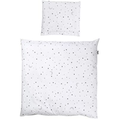 roba Juego de Ropa de Cama para Cuna de 2 Piezas «Sternenzauber Gris», 80 x 80 cm, 100% Algodón, Funda de Almohada 35 x 40 cm, Gris roba Juego de Ropa de Cama para Cuna de 2 Piezas «Sternenzauber Gris», 80 x 80 cm, 100% Algodón, Funda de Almohada 35 x 40 cm, Gris
