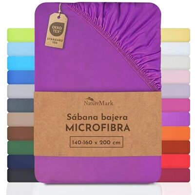 NatureMark sábana de Microfibra a Precio de Descuento! Muchos tamaños y Colores mercancía de Marca (sábana 140x200-180x200 cm, Lila) NatureMark sábana de Microfibra a Precio de Descuento! Muchos tamaños y Colores mercancía de Marca (sábana 140x200-180x200 cm, Lila)