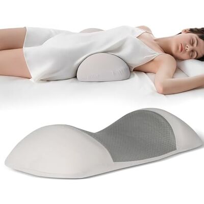 Cozary Almohada Lumbar, 55x25x8 cm Cojín Lumbar Ortopédico en Espuma Viscoelástica, Soporte Ergonómico Ajustable para Cama, Sofá, Silla Oficina y Coche, Alivia la Tensión Lumbar, Funda Lavable, Gris Cozary Almohada Lumbar, 55x25x8 cm Cojín Lumbar Ortopédico en Espuma Viscoelástica, Soporte Ergonómico Ajustable para Cama, Sofá, Silla Oficina y Coche, Alivia la Tensión Lumbar, Funda Lavable, Gris