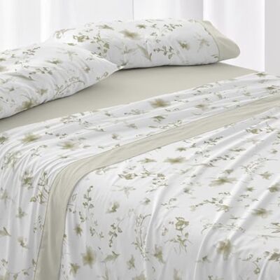 Blanco Juego de Sábanas 50% Algodón 50% Poliéster Cama 90 Salvia Blanco Juego de Sábanas 50% Algodón 50% Poliéster Cama 90 Salvia