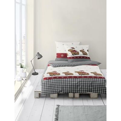 Bierbaum Ropa de Cama 4168, Franela Fina, 100% algodón, diseño en Alemania, Gris 10, 135 x 200 + 80 x 80 cm Bierbaum Ropa de Cama 4168, Franela Fina, 100% algodón, diseño en Alemania, Gris 10, 135 x 200 + 80 x 80 cm