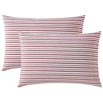 Nautica Juego de Funda de Almohada estándar, Ropa de Cama de percal de algodón de 2 Piezas, decoración Casual para el hogar (Rayas Rojas Coleridge, 50,8 x 76,2 cm) Nautica Juego de Funda de Almohada estándar, Ropa de Cama de percal de algodón de 2 Piezas, decoración Casual para el hogar (Rayas Rojas Coleridge, 50,8 x 76,2 cm)