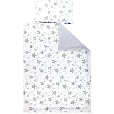 TupTam Juego de Ropa de Cama para Niños, de 2 Piezas., Estrellas Gris/Negro, 135x100 cm TupTam Juego de Ropa de Cama para Niños, de 2 Piezas., Estrellas Gris/Negro, 135x100 cm