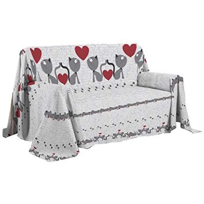 PENSIERI DELICATI Funda de Sofá 250 x 290 cm Made in Italy, Cubierta Cubre Sofà 100% Puro algodón, Fantasía Gatitos Gris, Ideal como Toalla, Cubierta de Sofá o Colcha de Verano (2 Plazas) PENSIERI DELICATI Funda de Sofá 250 x 290 cm Made in Italy, Cubierta Cubre Sofà 100% Puro algodón, Fantasía Gatitos Gris, Ideal como Toalla, Cubierta de Sofá o Colcha de Verano (2 Plazas)