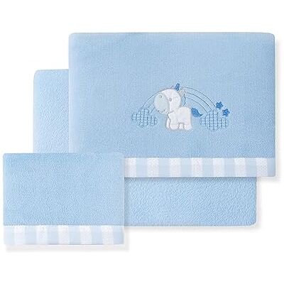Interbaby Juego de Sábanas para Minicuna de CORALINA Unicornio Nube en azul · Sábanas de Invierno para bebés Interbaby Juego de Sábanas para Minicuna de CORALINA Unicornio Nube en azul · Sábanas de Invierno para bebés