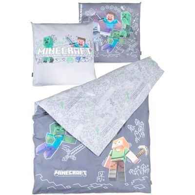 Tchibo - Minecraft Ropa de cama reversible - gris - Juego de cama Tchibo - Minecraft Ropa de cama reversible - gris - Juego de cama